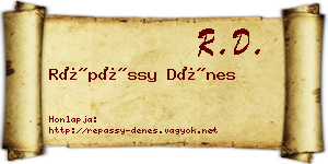 Répássy Dénes névjegykártya