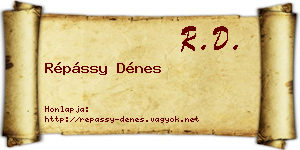 Répássy Dénes névjegykártya